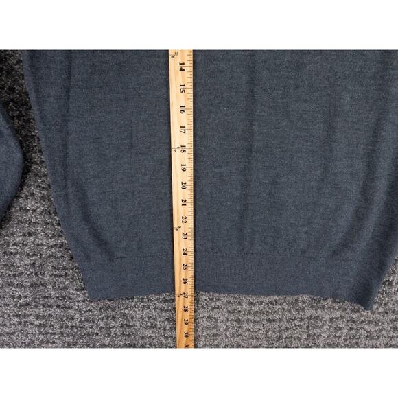 Untuckit Sweater Mens Large Gray Spitler V-Neck Extra Fine Merino Wool Pullover - Picture 5 of 7